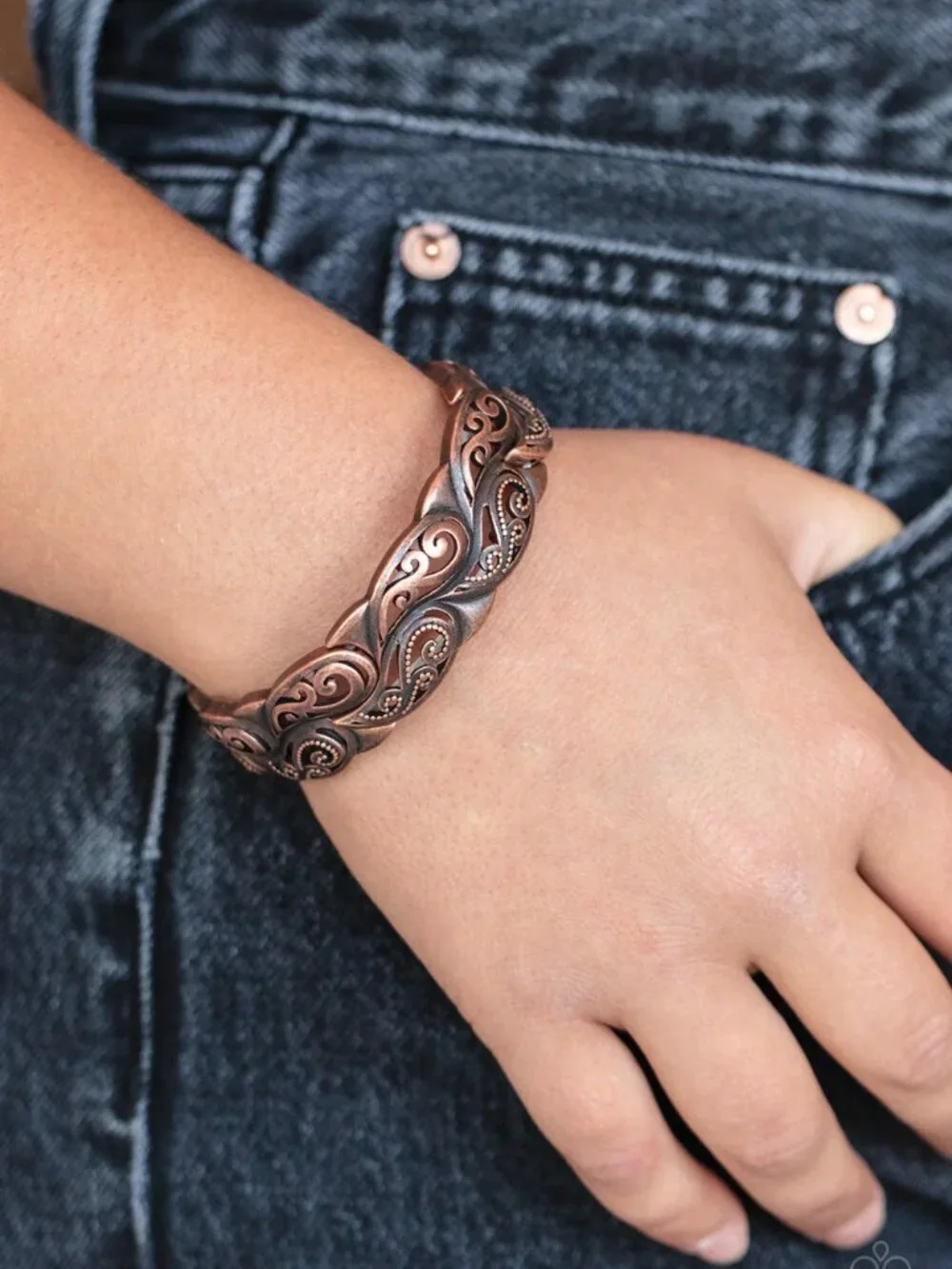 Paparazzi Jewelry Accessories - Paisley Portico - Copper Bracelet - Vintage